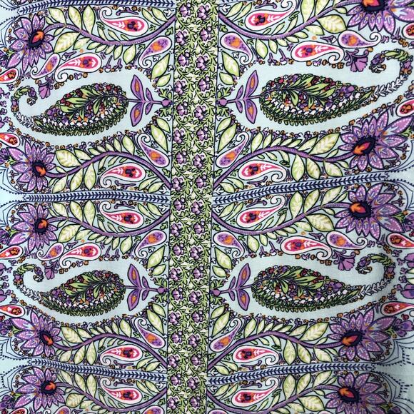 J. Jill Paisley Tunic Top Tank Sleeveless Boho Long Paisley Size Medium Petite - Picture 4 of 11